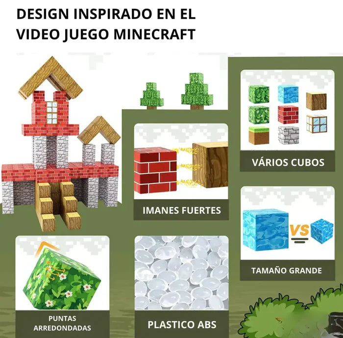 Bloques Magneticos Minecraft - Pagá AL RECIBIR + Envío GRATIS