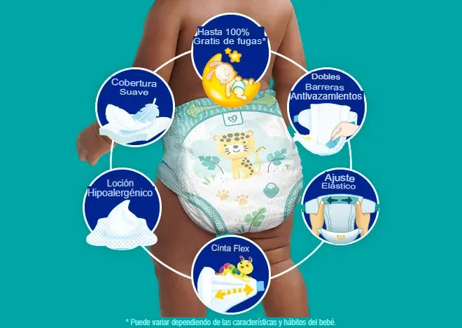 Set de pañales Pampers Confort Sec - 2 paquetes con 196 unidades + 6 toallitas húmedas